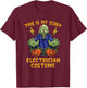 This Is My Scary Electrician Costume Zombie Gift T-Shirt - T-Shirt | Maroon