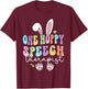 Retro One Hoppy Speech Therapist SLP Bunny Easter Day T-Shirt - T-Shirt | Maroon