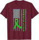 Donate Life Patriotic American Flag USA Kidney Donor Ribbon T-Shirt - T-Shirt | Maroon