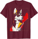 Husky Dog Lover Polygon Abstract Animal Art Graphic Husky Women Kids T-Shirt - T-Shirt | Maroon