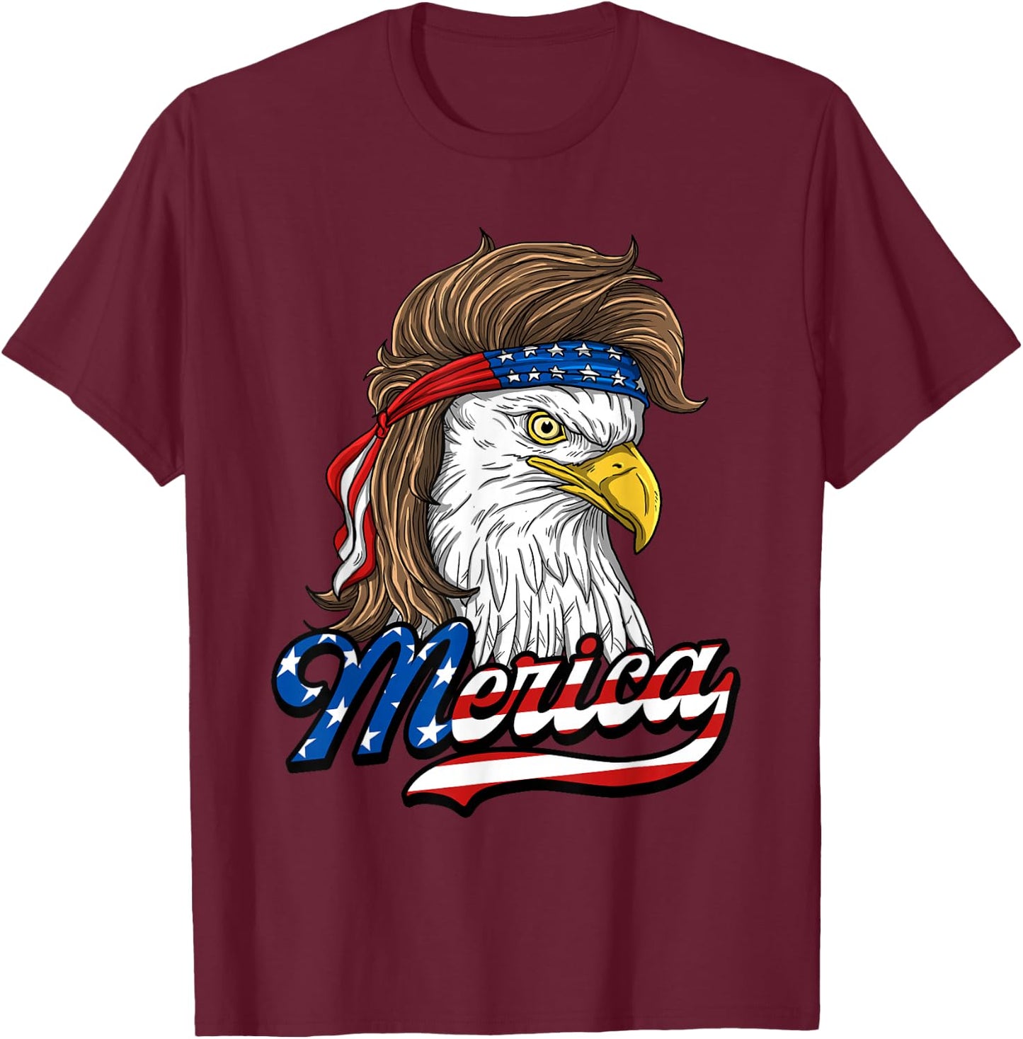 Merica - Patriotic USA Eagle of Freedom - 4th of July Small T-Shirt - T-Shirt | Maroon