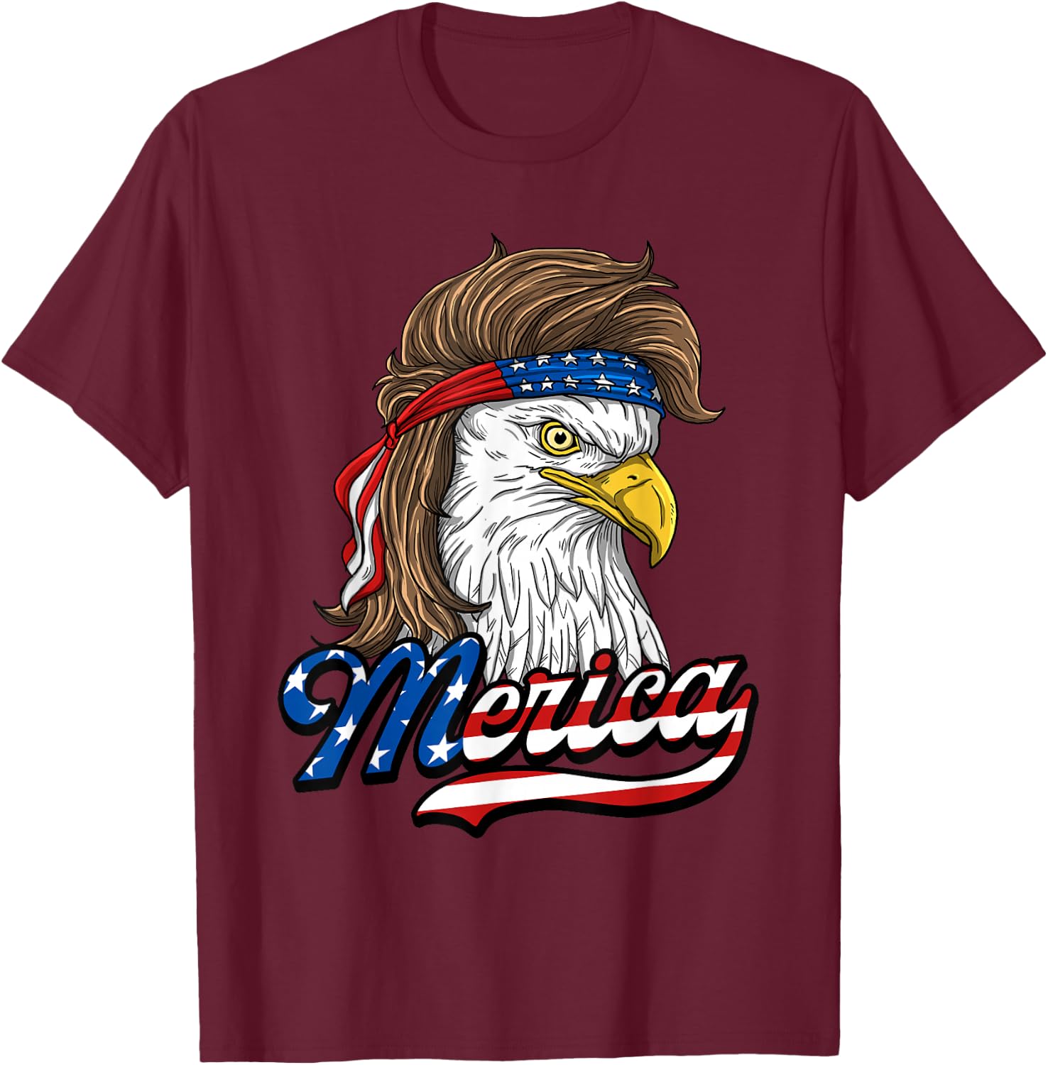 Merica - Patriotic USA Eagle of Freedom - 4th of July Small T-Shirt - T-Shirt | Maroon