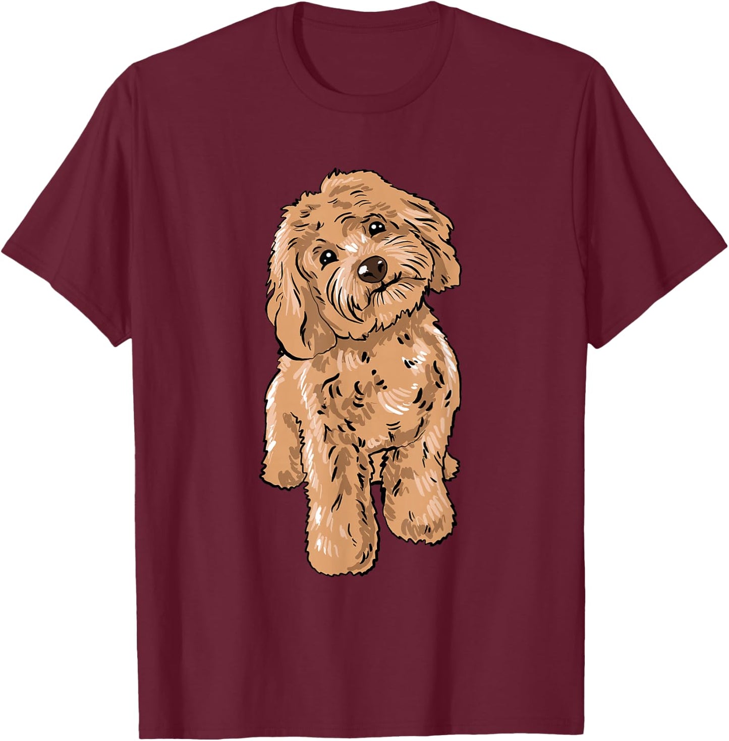 Cute Cockapoo Dog Illustration Cockapoo Owner Love T-Shirt - T-Shirt | Maroon