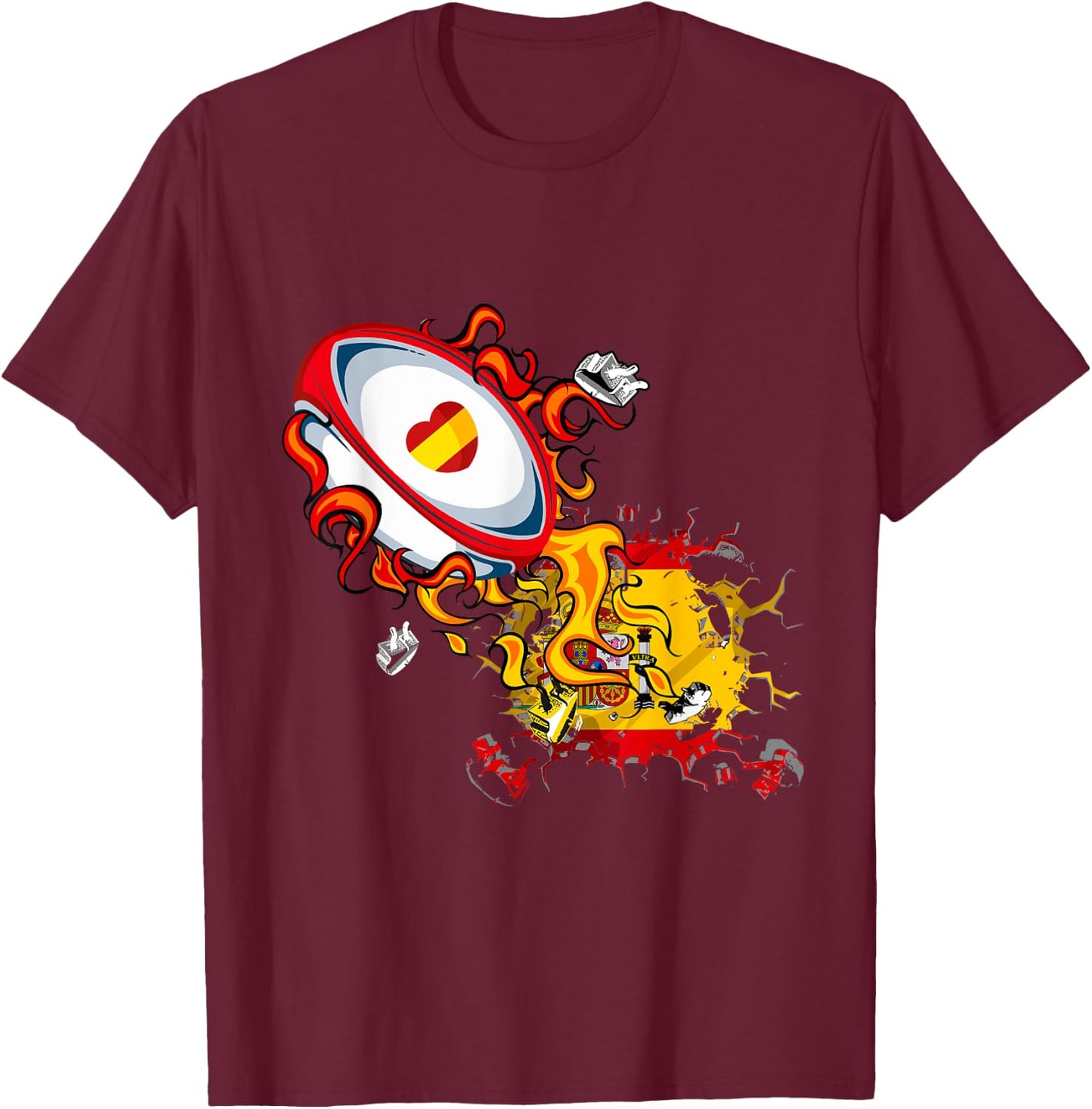 Spain Rugby T-Shirt - T-Shirt | Maroon