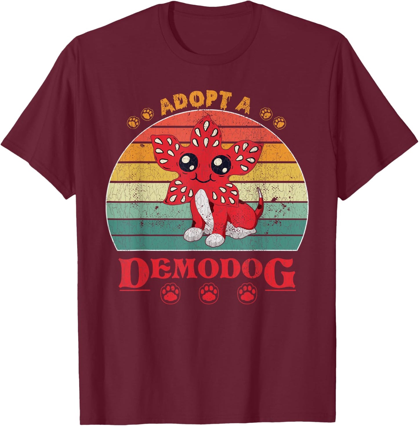 Adopt a demodog funny dog lovers T-Shirt - T-Shirt | Maroon