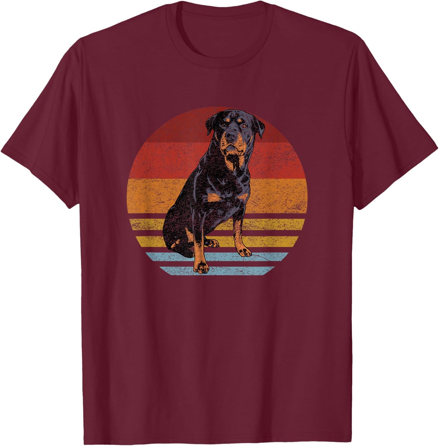 Rottweiler Dog-s Retro Style - Rottie Cool Cute Pet Doglover T-Shirt - T-Shirt | Maroon