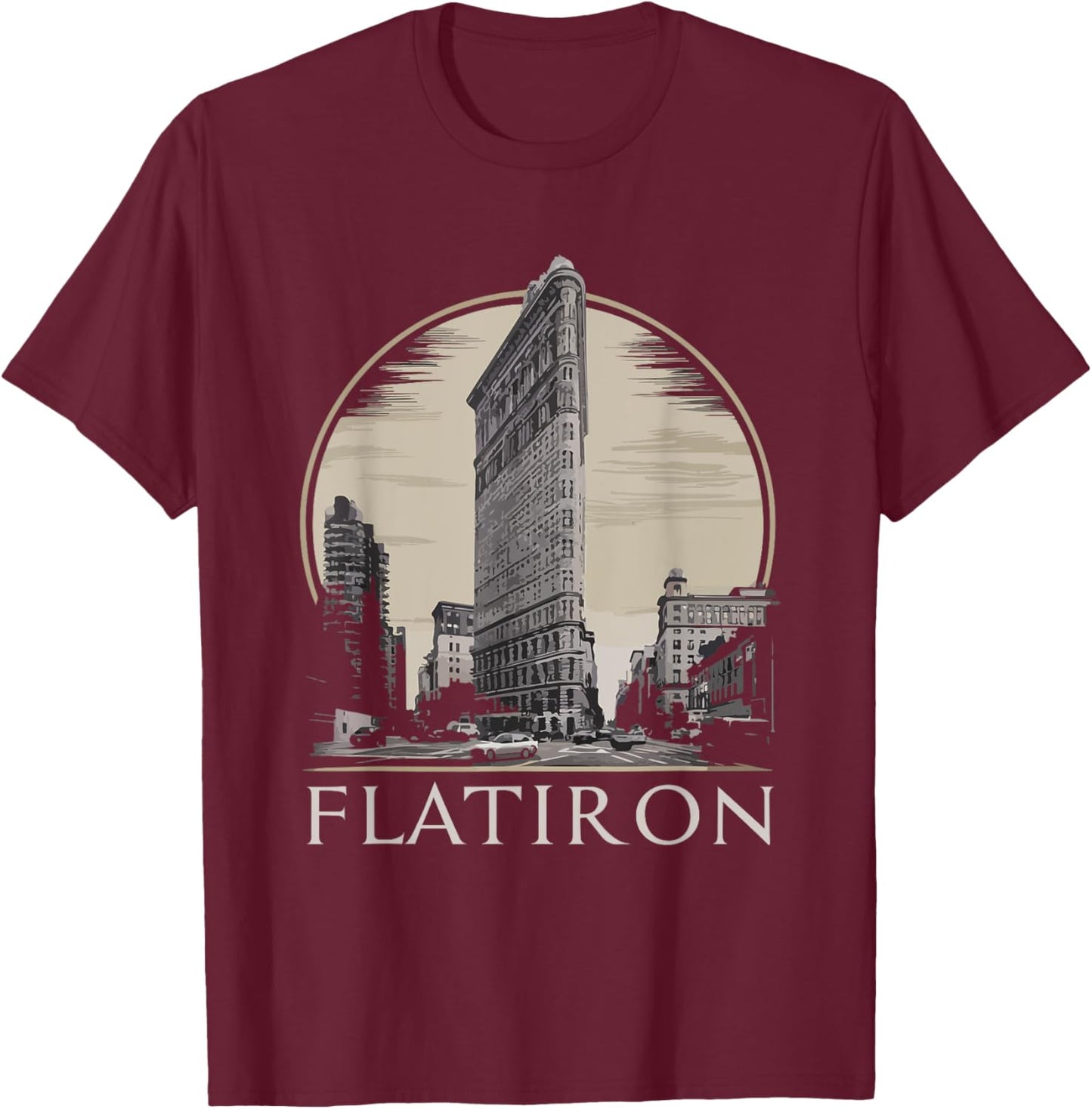 Vintage NYC Flatiron Building T-Shirt - T-Shirt | Maroon