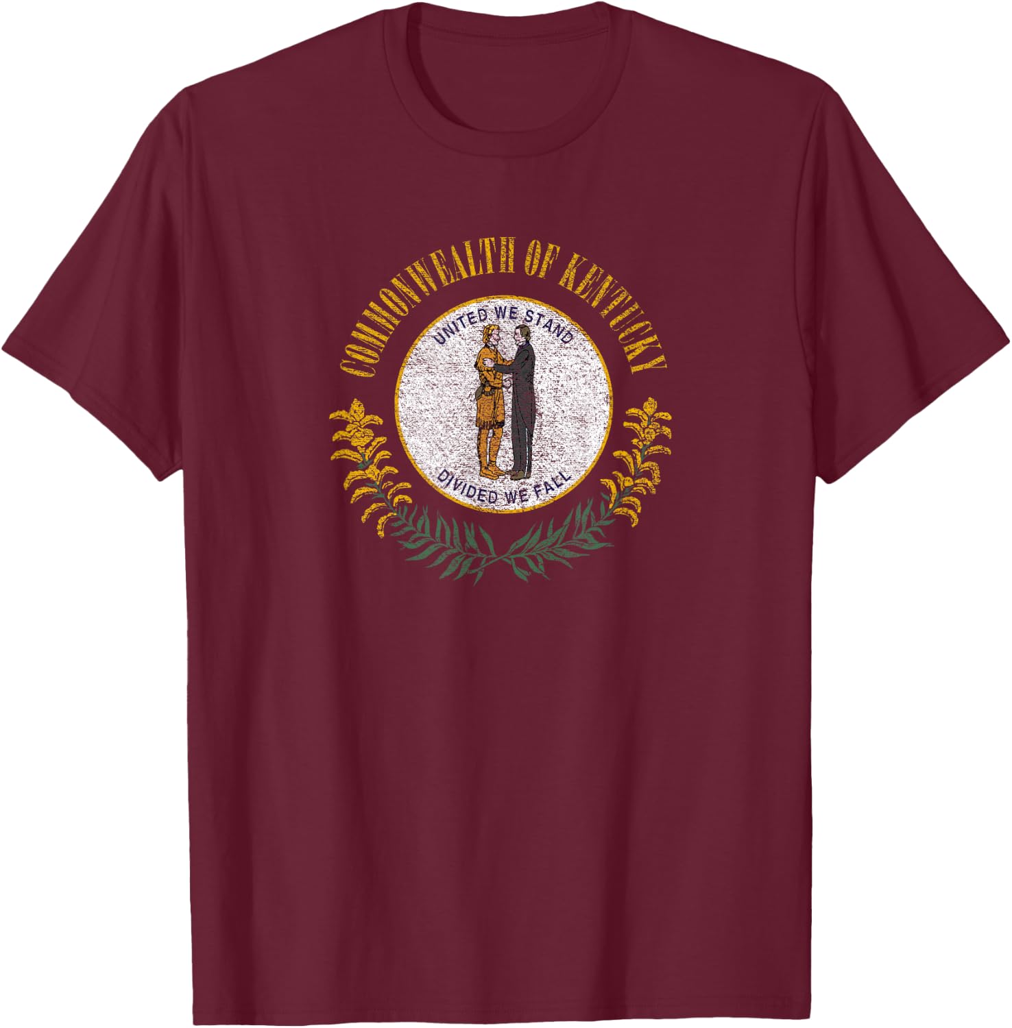 State of Kentucky Flag -- the Bluegrass State T-Shirt - T-Shirt | Maroon