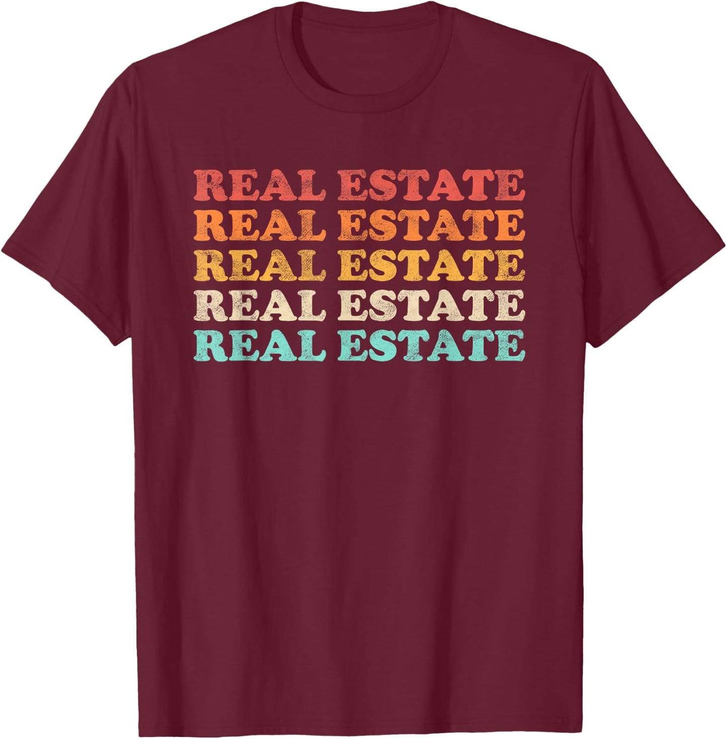 Retro Real Estate T-Shirt - T-Shirt | Maroon