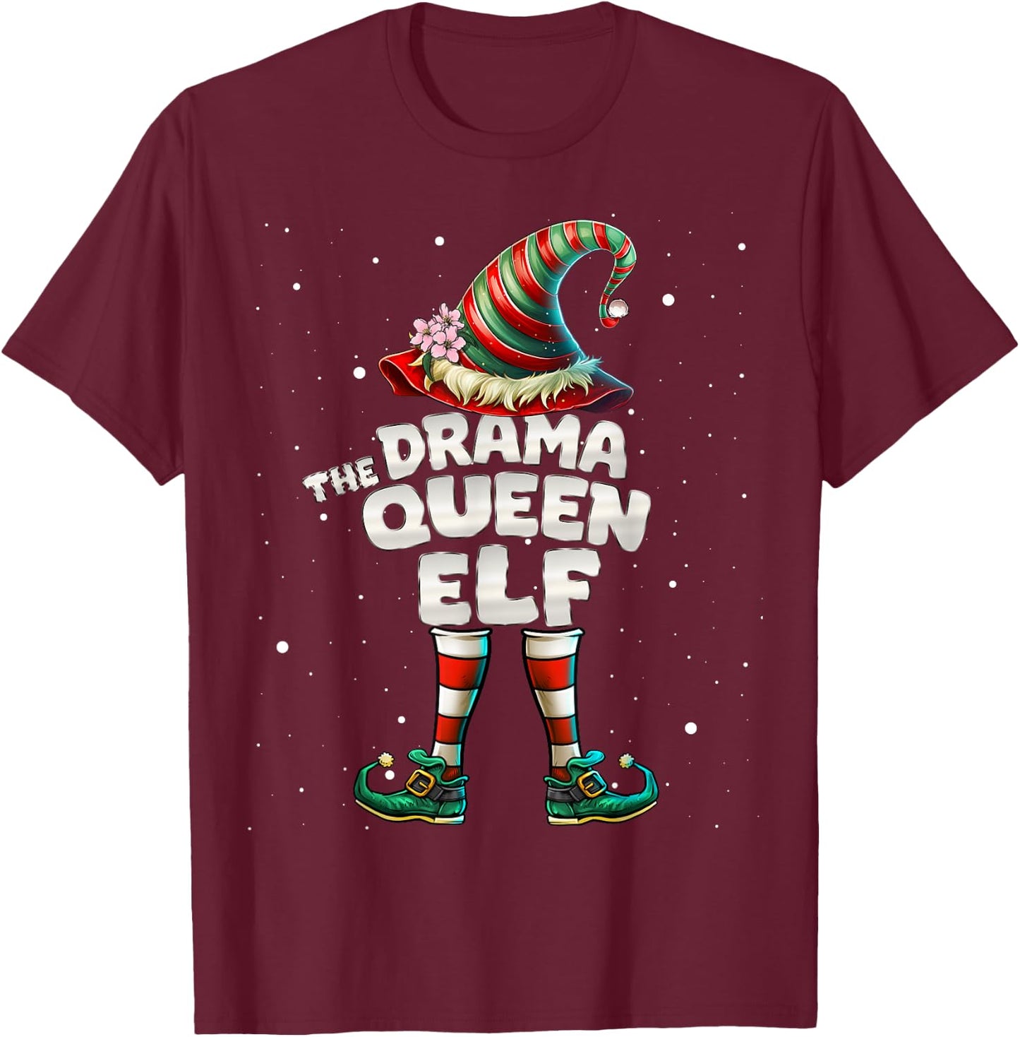 I'm The Drama Queen Elf Family Matching Group Christmas T-Shirt - T-Shirt | Maroon