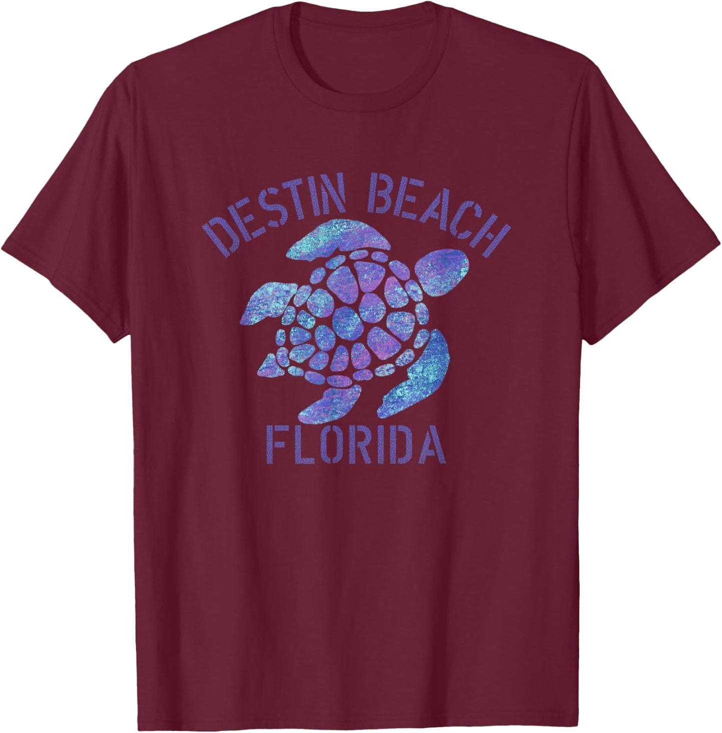 Destin Beach, FL Beach Design / Tribal Turtle Gift T-Shirt - T-Shirt | Maroon