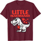 Kids Valentines Day Dino Little Heartbreaker Boys Kids Toddler T-Shirt - T-Shirt | Maroon