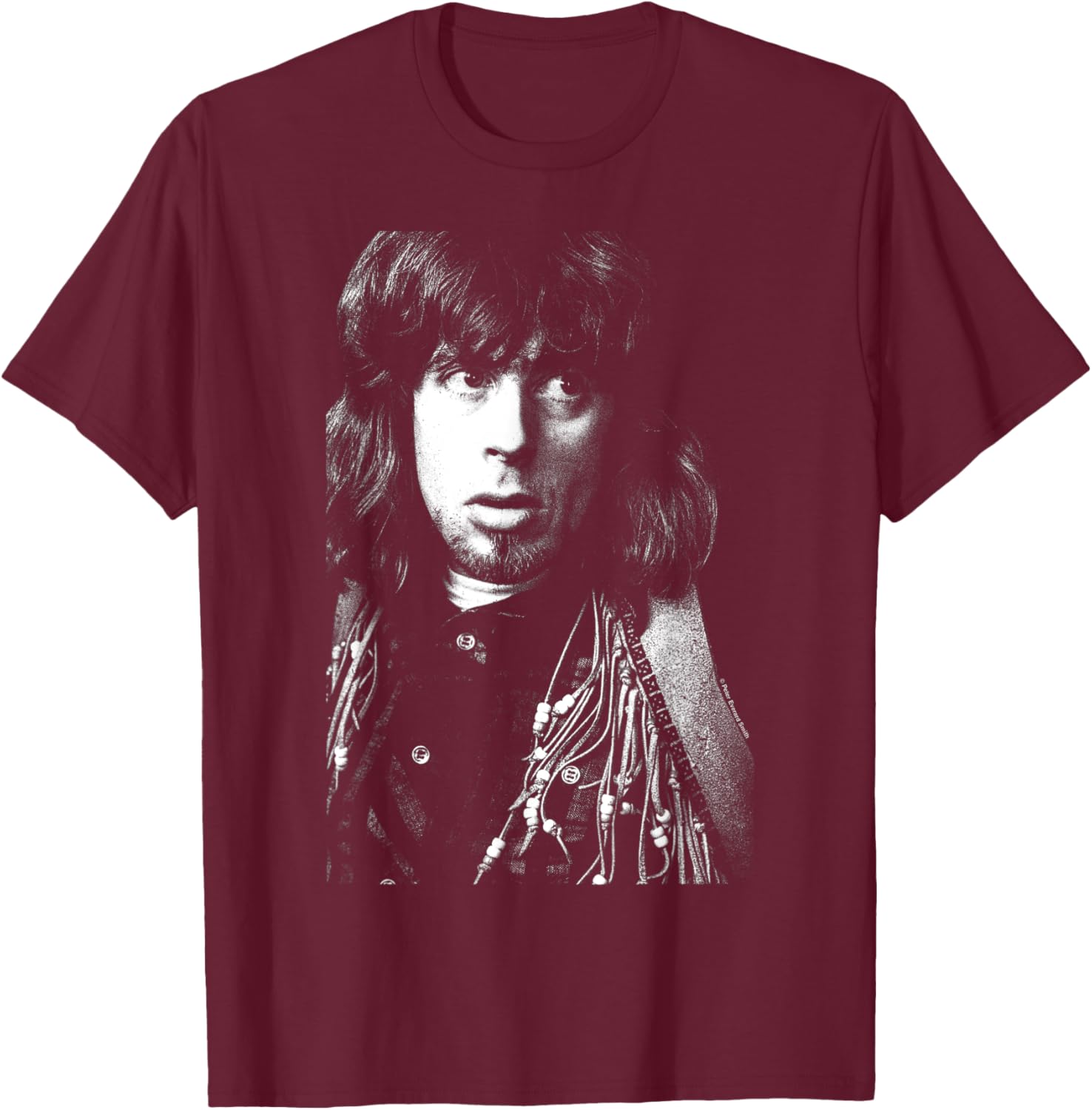 John Mayall Black And White Portrait By Everard Smith T-Shirt - T-Shirt | Maroon