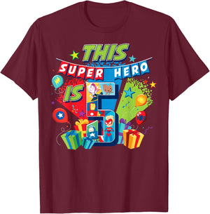 Marvel Avengers Birthday This Super Hero Is 5 T-Shirt - T-Shirt | Maroon