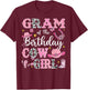 Gram Of The Birthday Cow-Girl Rodeo Cow Girl Birthday T-Shirt - T-Shirt | Maroon