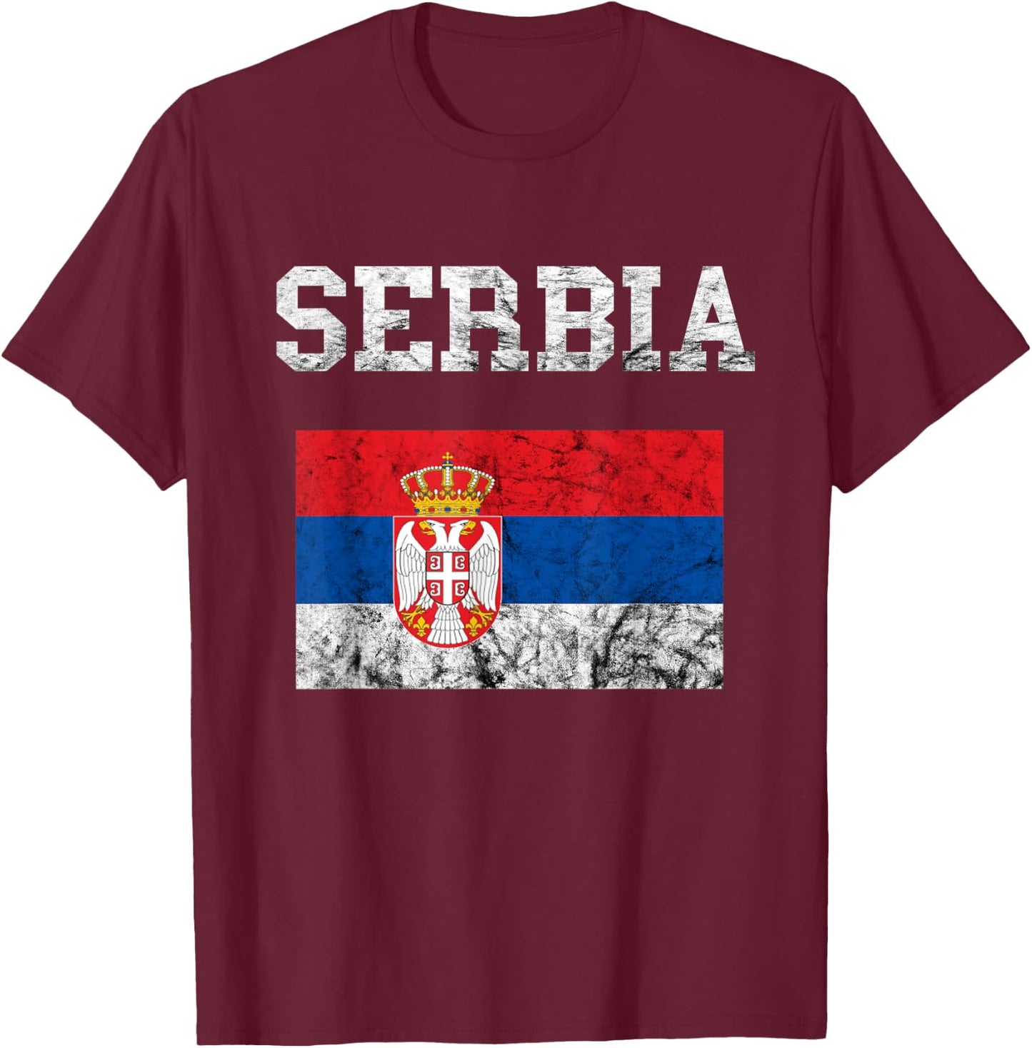 Serbia Serbian Flag Srbija Serbs Roots Serbian Pride T-Shirt - T-Shirt | Maroon