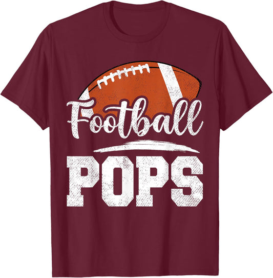 Football Pops Football Player Game Day Father's Day T-Shirt - T-Shirt | Maroon