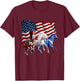 Patriotic US Flag 4th Of July Horse Lovers Men T-Shirt - T-Shirt | Maroon