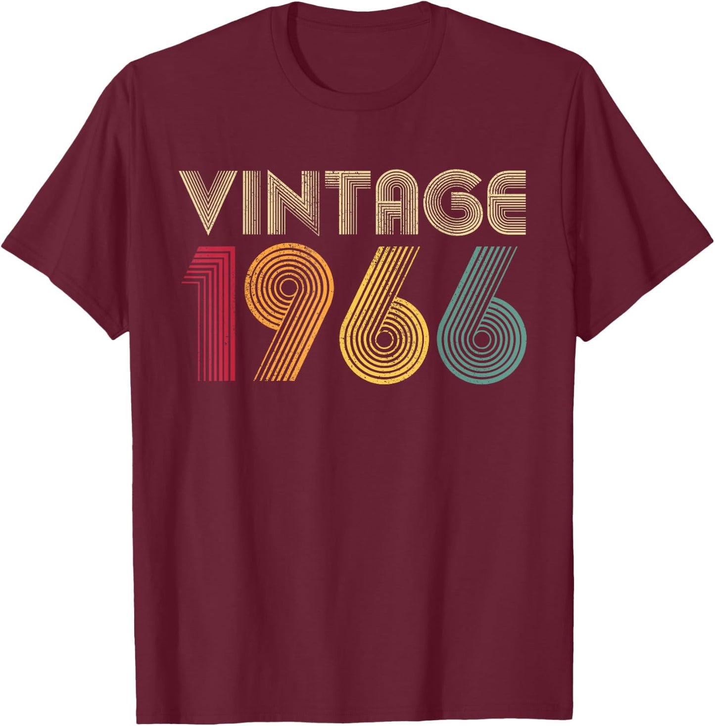 Vintage 1966 59th Birthday Gift Retro 59 Years Old T-Shirt - T-Shirt | Maroon