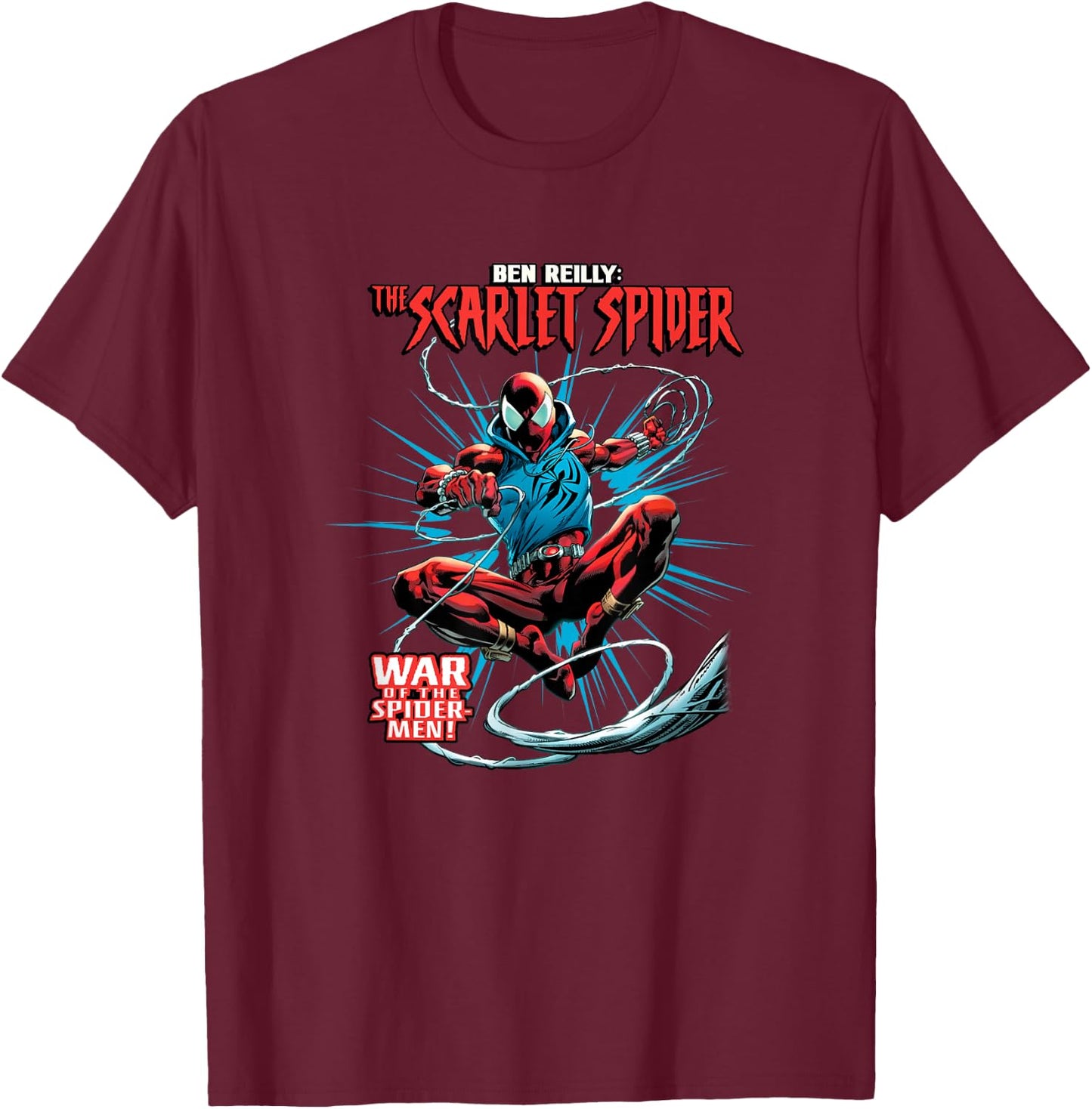 Marvel Spider-Man Ben Reilly The Scarlet Spider Epic Poster T-Shirt - T-Shirt | Maroon
