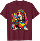 Peace Sign Tie Dye Basset Hound dog T-Shirt - T-Shirt | Maroon