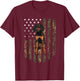Camo American Flag Black and Tan Coonhound 4th Of July USA T-Shirt - T-Shirt | Maroon