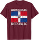 Dominican Republic Flag Distressed Dominican Men Women Kids T-Shirt - T-Shirt | Maroon