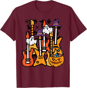 Halloween Rocker Guitars Rock Costume Men Boys Kids Youth T-Shirt - T-Shirt | Maroon
