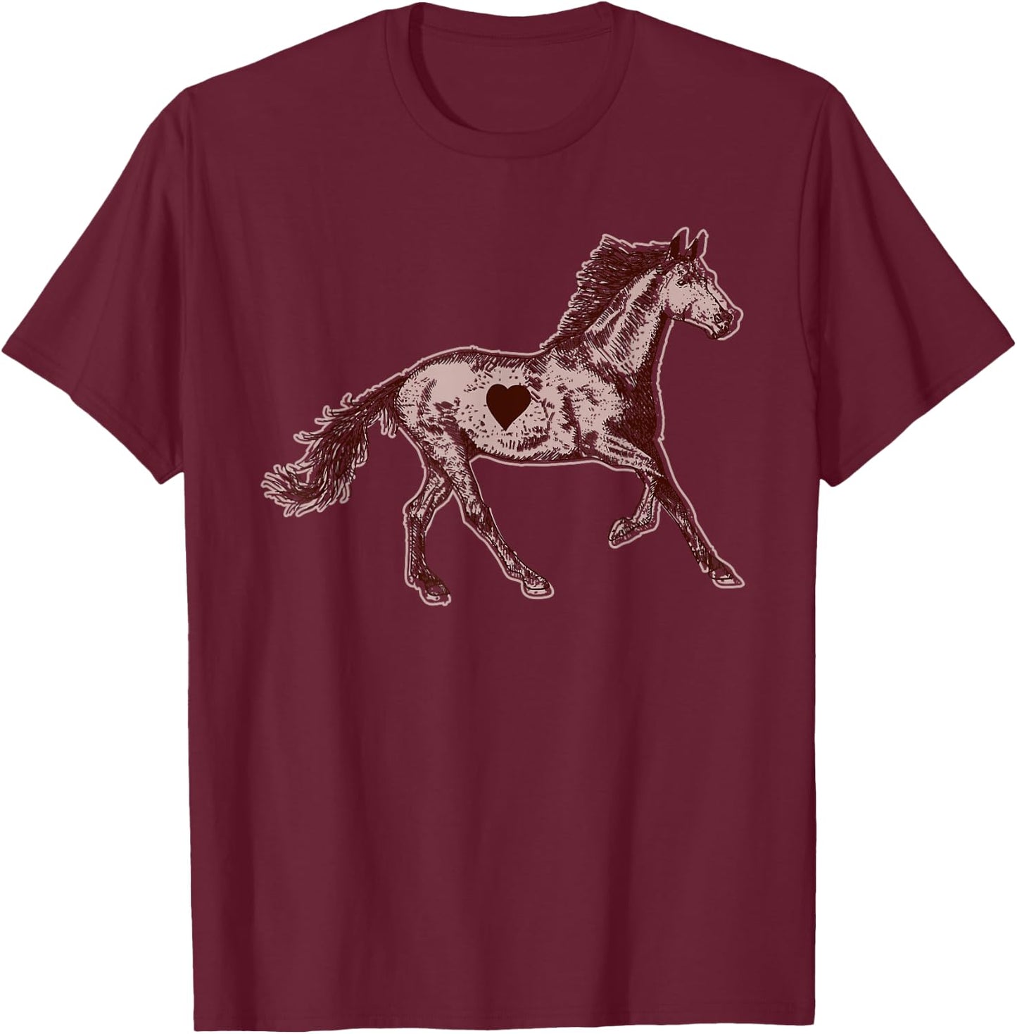 Girl Horse Riding Loves Horses Riding Girl Farm Rider Animal T-Shirt - T-Shirt | Maroon