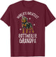 World's Greatest Rottweiler Grandpa Funny Rottie Puppy Lover T-Shirt - T-Shirt | Maroon