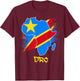 DR Congo flag in Africa Map Love RDC DRC Republic Of Congo T-Shirt - T-Shirt | Maroon