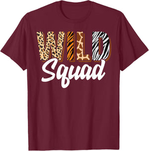 Wild Squad Zoo Born Two be Wild B-day Safari Jungle Animal T-Shirt - T-Shirt | Maroon