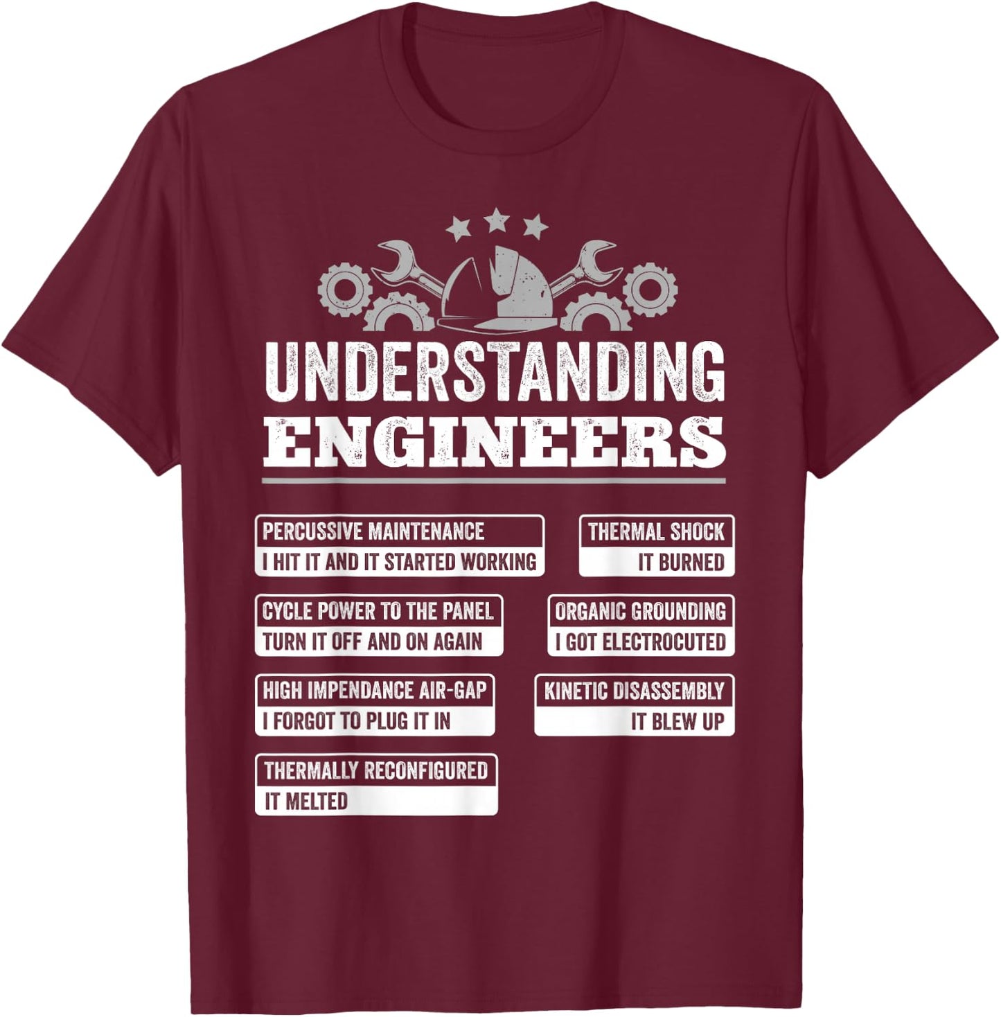 Understanding Engineers Funny Mechanical Engineering T-Shirt - T-Shirt | Maroon