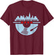 Chicago House Music DJ Raver Vinyl Skyline Retro Vintage T-Shirt - T-Shirt | Maroon