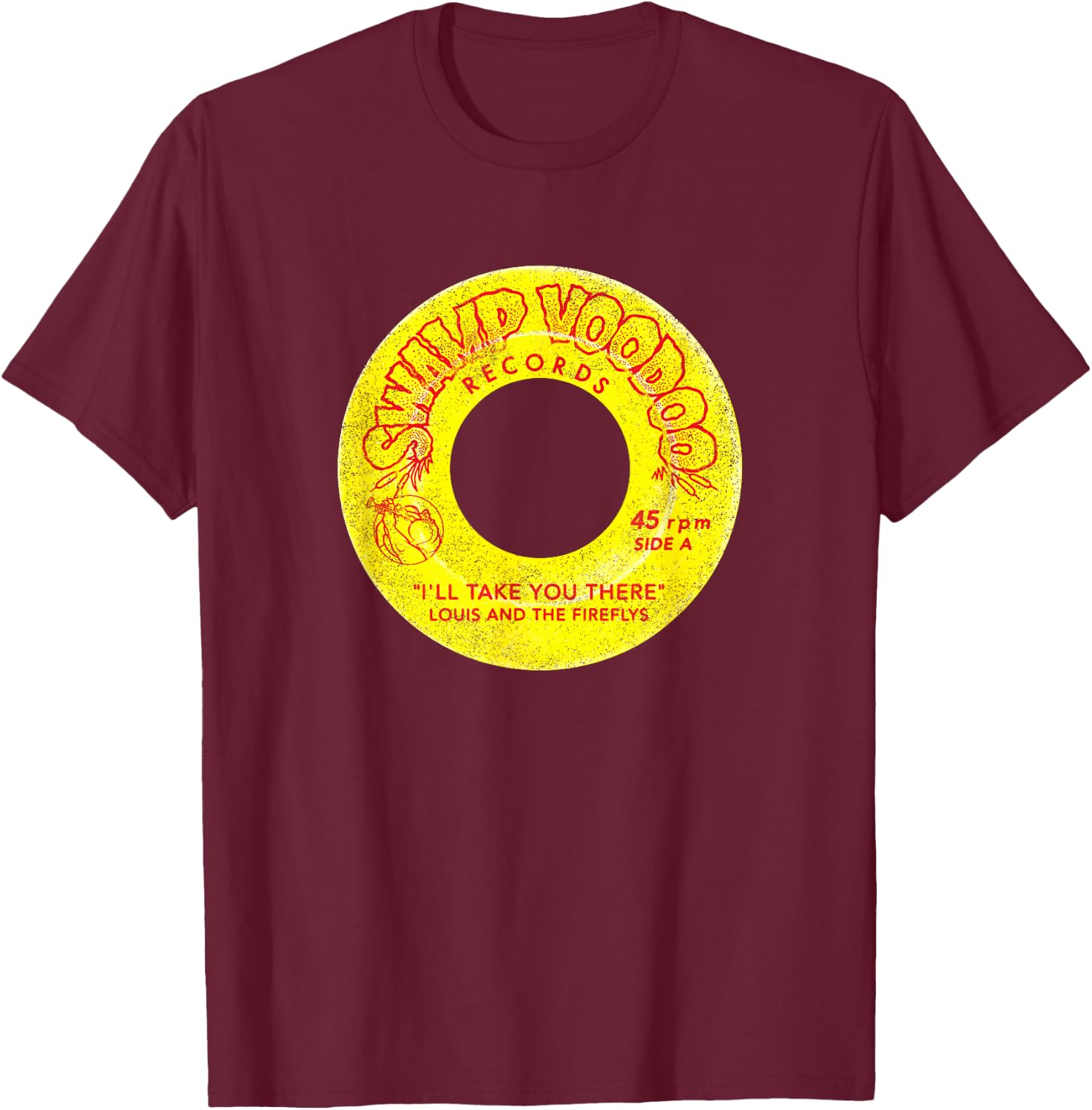 Disney Princess And The Frog Louis Swamp Voodoo Records T-Shirt - T-Shirt | Maroon