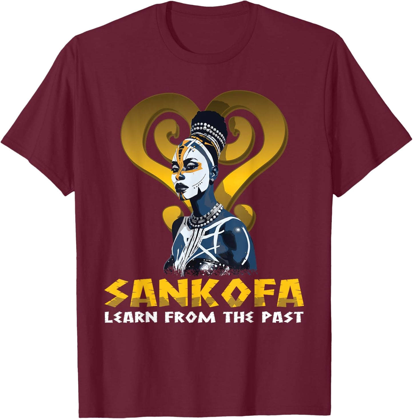 "Sankofa learn from the past" Adinkra Pan African Sankofa T-Shirt - T-Shirt | Maroon