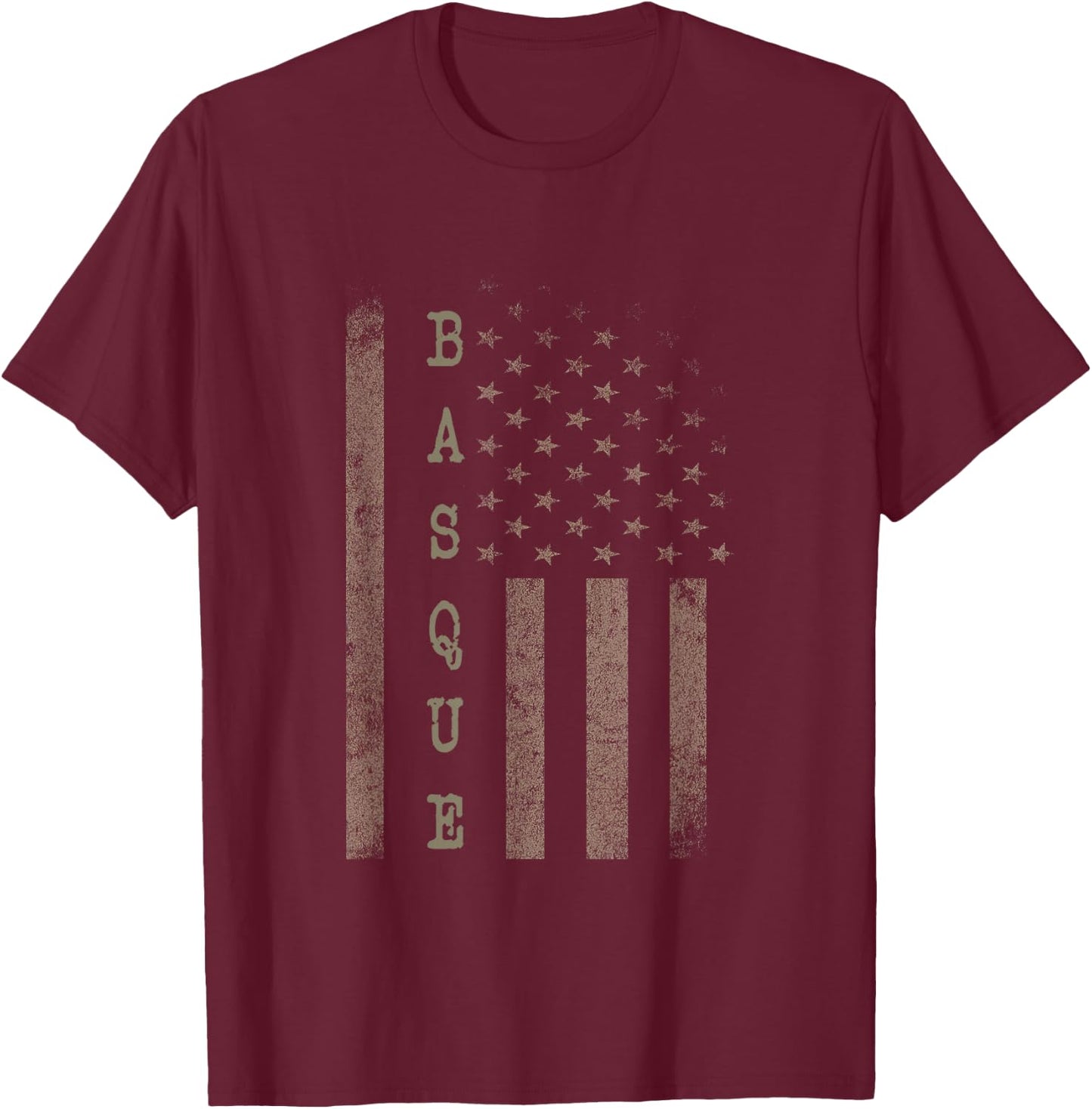 Vintage American Flag Basque pride T-Shirt - T-Shirt | Maroon