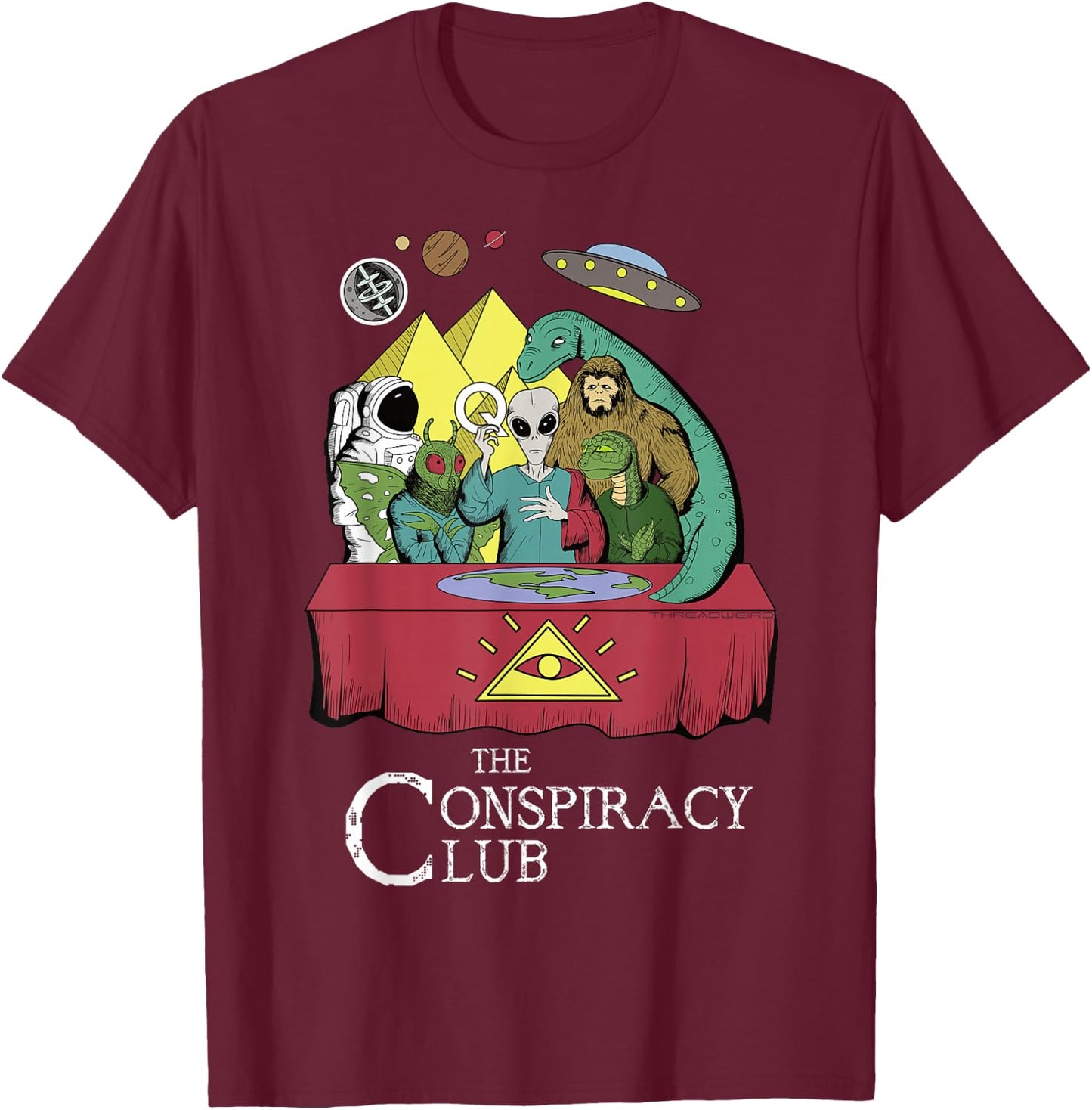 Conspiracy Club T-Shirt - T-Shirt | Maroon