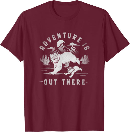 Disney Brother Bear Distressed Adventures is Out There T-Shirt - T-Shirt | Maroon