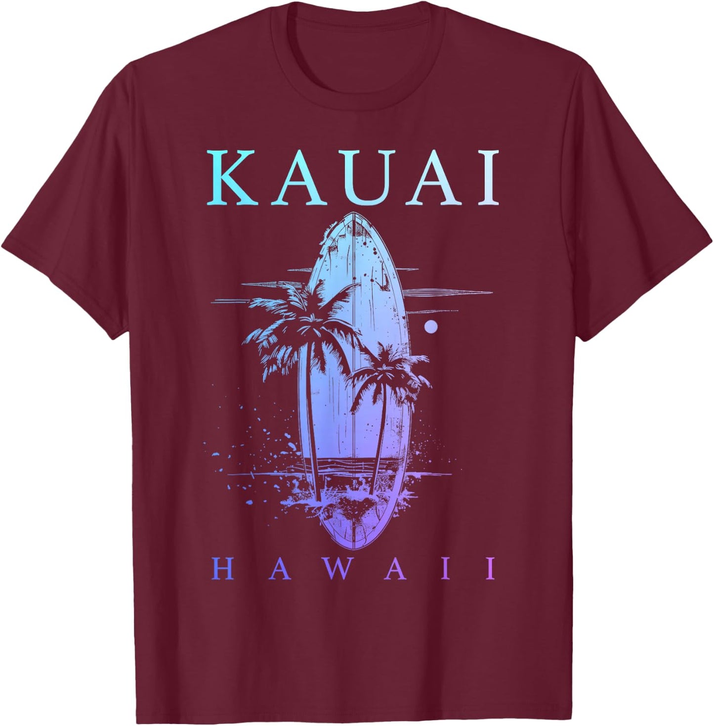 Kaui Hawaii Surf Hawaii Vintage Surfer T-Shirt - T-Shirt | Maroon