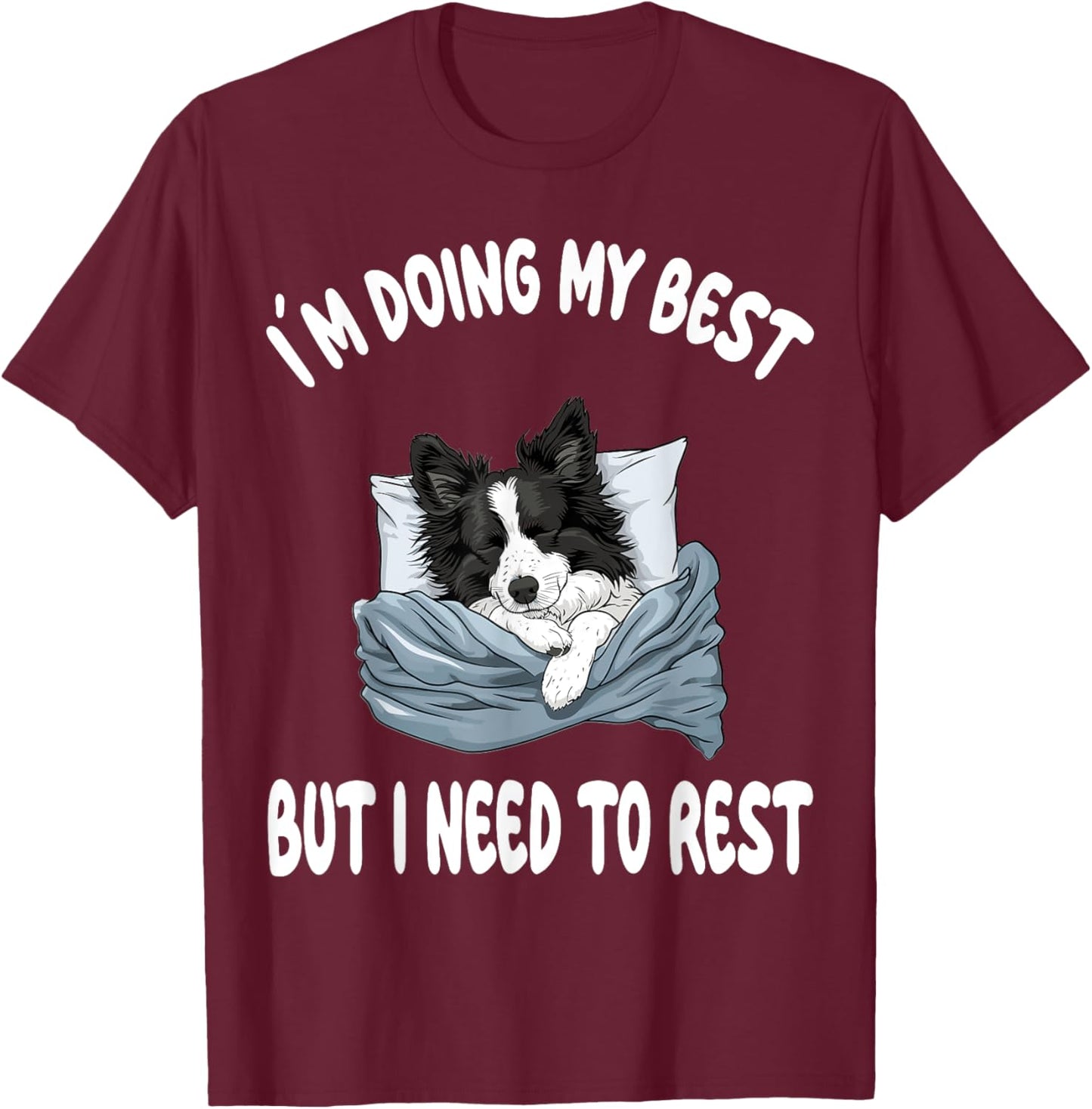 Border Collie Official Sleepshirt Pajamas Nightgown T-Shirt - T-Shirt | Maroon