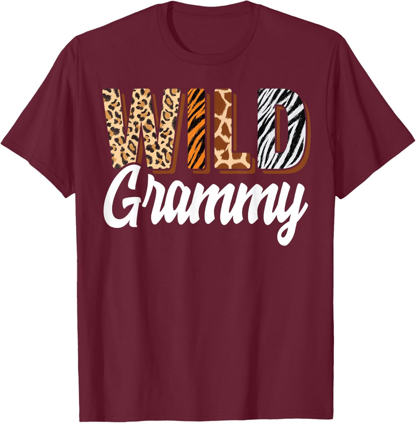 Wild Grammy Zoo Born Two be Wild B-day Safari Jungle Animal T-Shirt - T-Shirt | Maroon