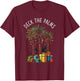 Deck The Palms Tropical Tropical Christmas Palm Tree Lights T-Shirt - T-Shirt | Maroon