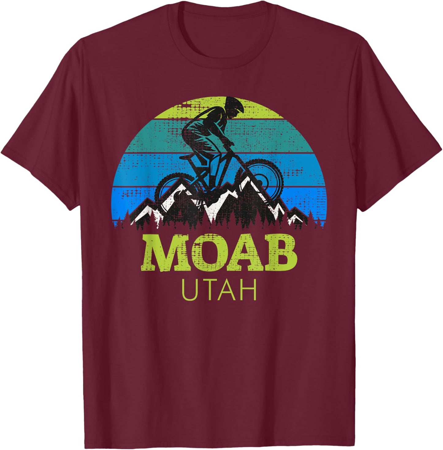 Moab Utah Mountain Biking MTB Souvenir T-Shirt - T-Shirt | Maroon