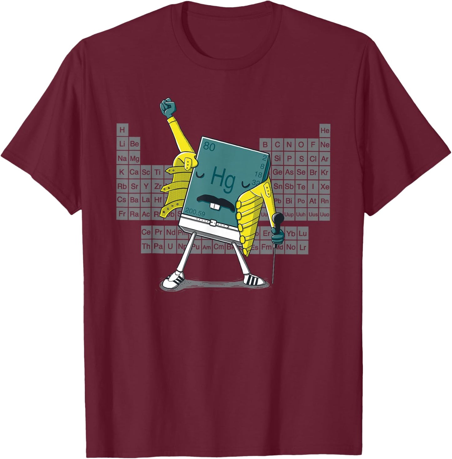 Science Chemistry Mercury Rock Meme Queen LOL Parody Freddie T-Shirt - T-Shirt | Maroon
