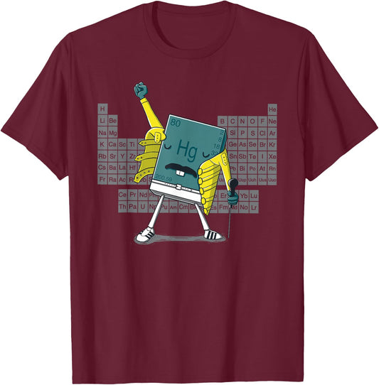 Science Chemistry Mercury Rock Meme Queen LOL Parody Freddie T-Shirt - T-Shirt | Maroon