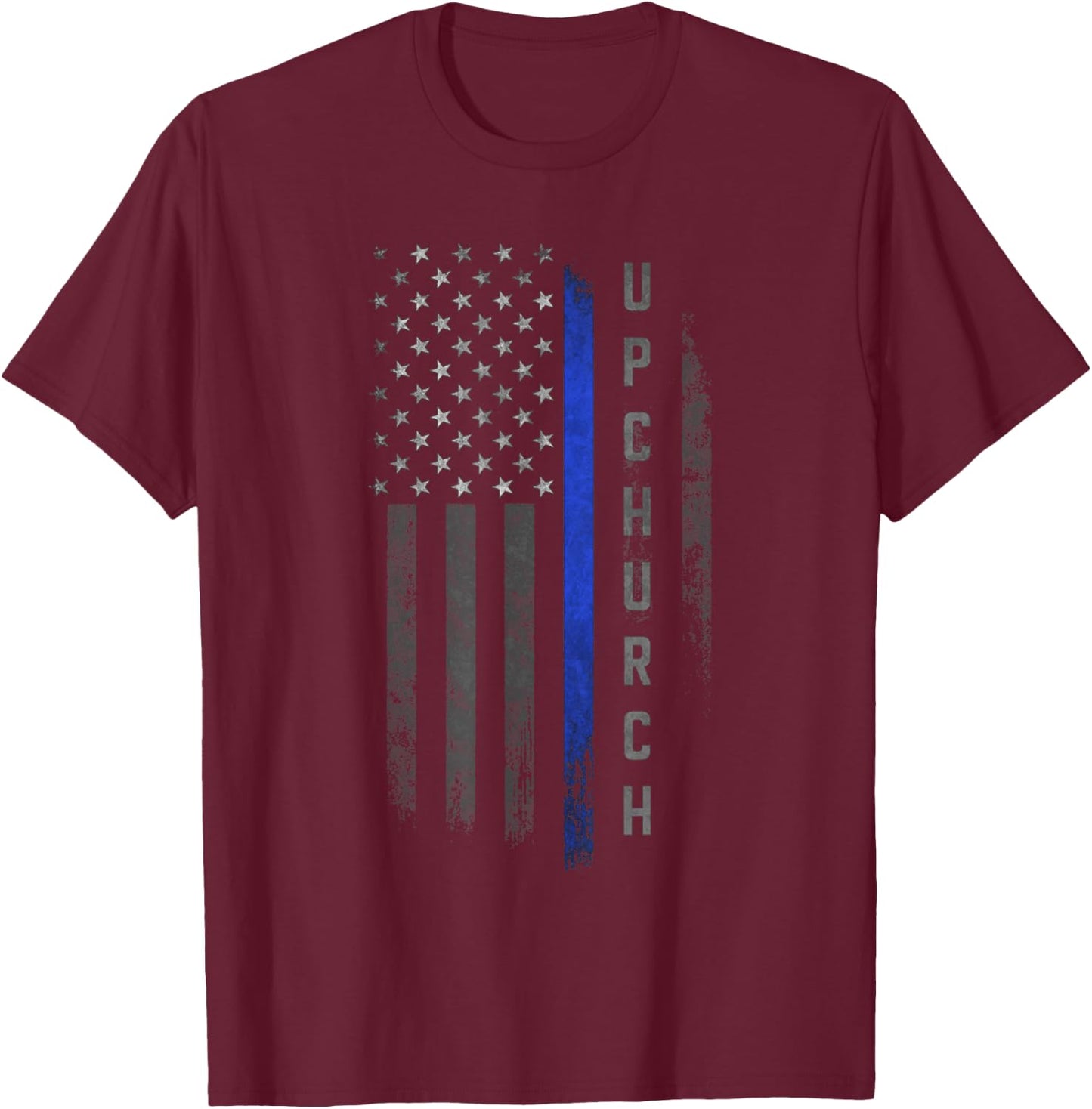 Upchurch Family Thin Blue Line Flag T-Shirt - T-Shirt | Maroon
