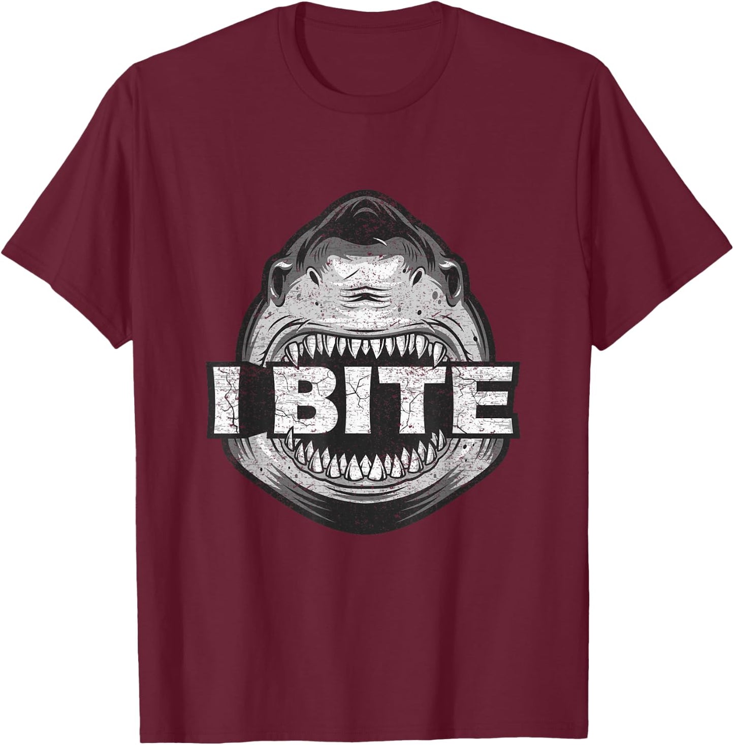 Funny Shark shirt for kids I bite T-Shirt - T-Shirt | Maroon