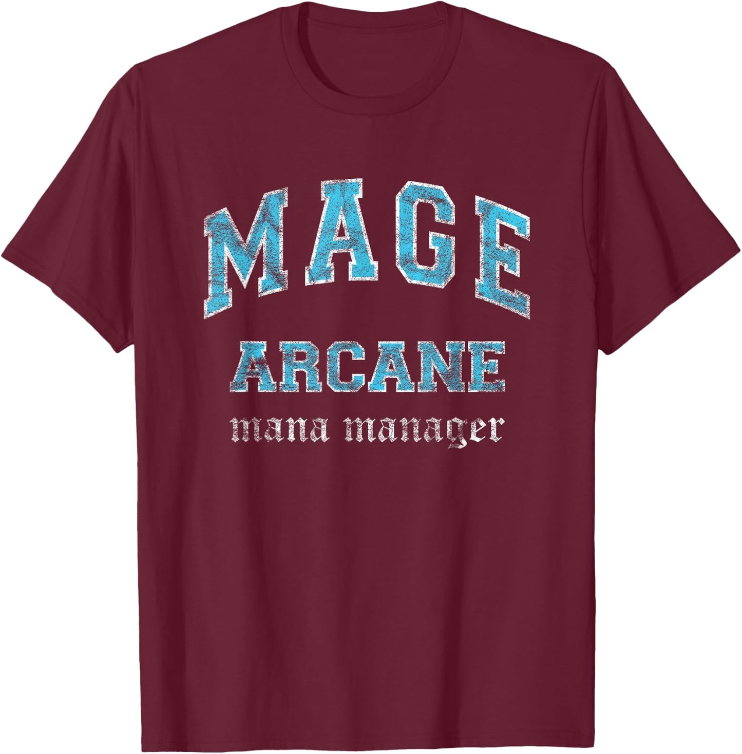 Arcane Mage MMO Gamer T-Shirt - T-Shirt | Maroon