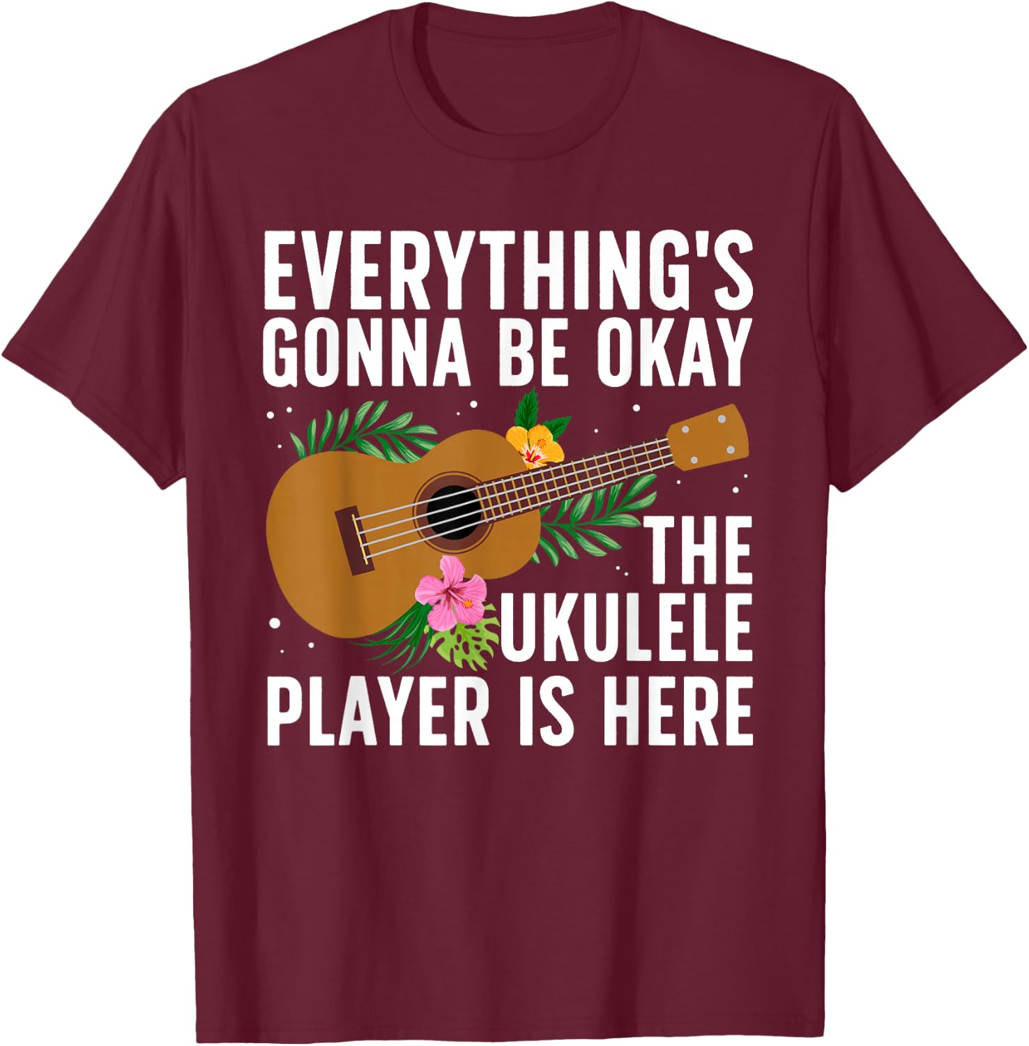 Cool Ukulele Player Design Women Uke Ukulele Lover T-Shirt - T-Shirt | Maroon